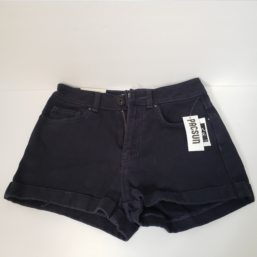 NWT! Bullhead Denim Co. Navy Blue Hi-Rise Mom Short Size 1